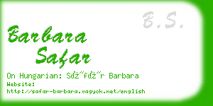 barbara safar business card